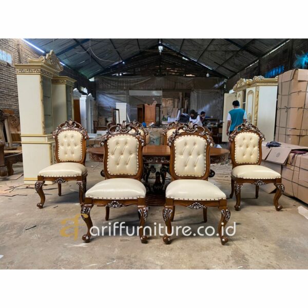 Set Meja Makan Jati Ukir Ganesha Jepara - Gambar 4
