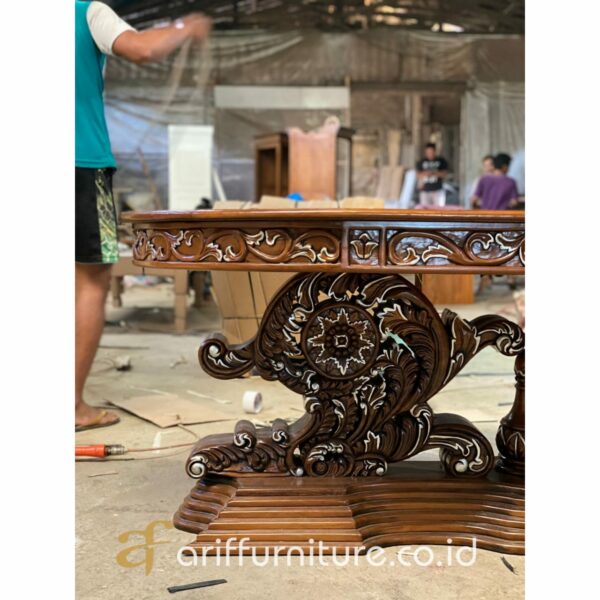 Set Meja Makan Jati Ukir Ganesha Jepara - Gambar 10