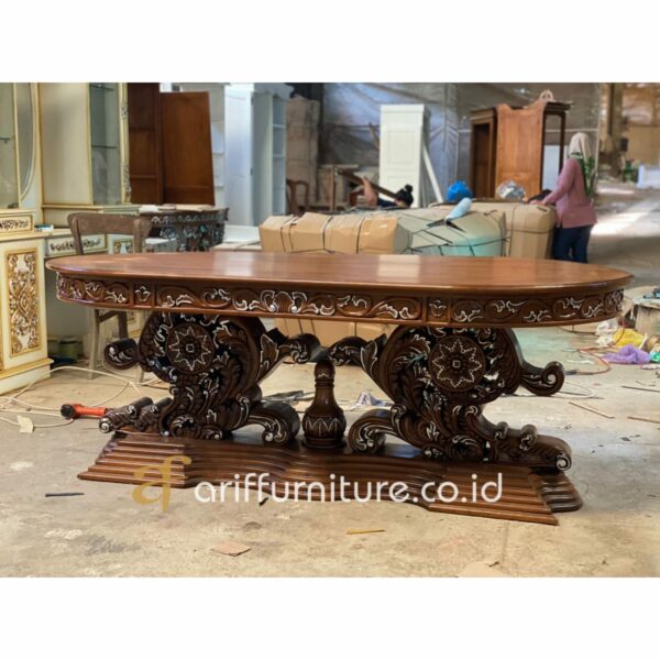 Set Meja Makan Jati Ukir Ganesha Jepara - Gambar 11