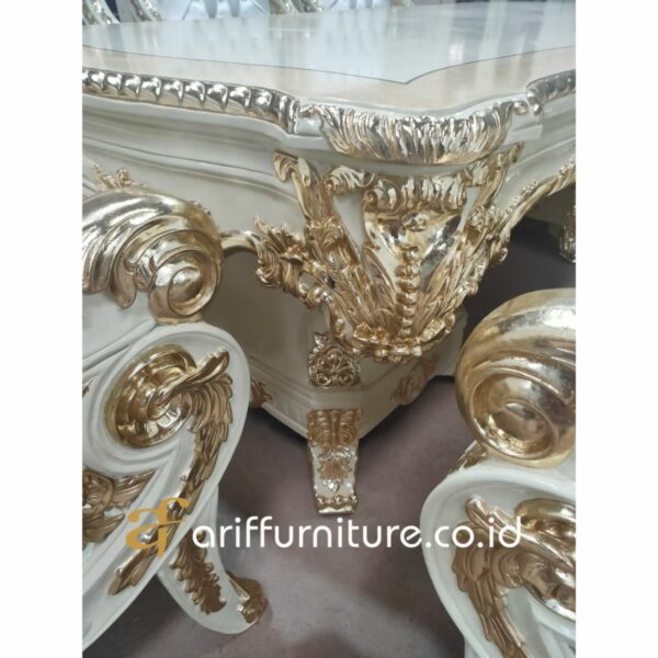 Luxury Carving Set Meja Makan Mewah Ukiran - Gambar 9