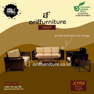 Set Sofa Tamu Klasik Minimalis Vintage