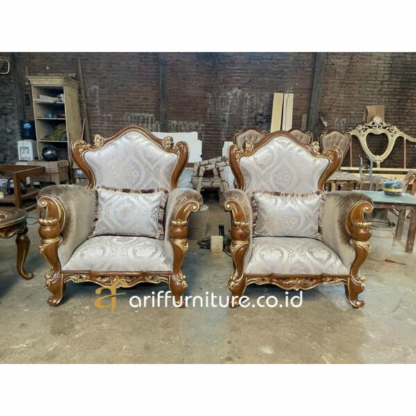 Set Sofa Tamu Mewah Ukiran Klasik Gold Jepara - Gambar 8