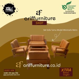 Set Sofa Tamu Model Minimalis Retro