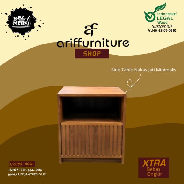 Side Table Nakas Jati Minimalis Kayu Jati