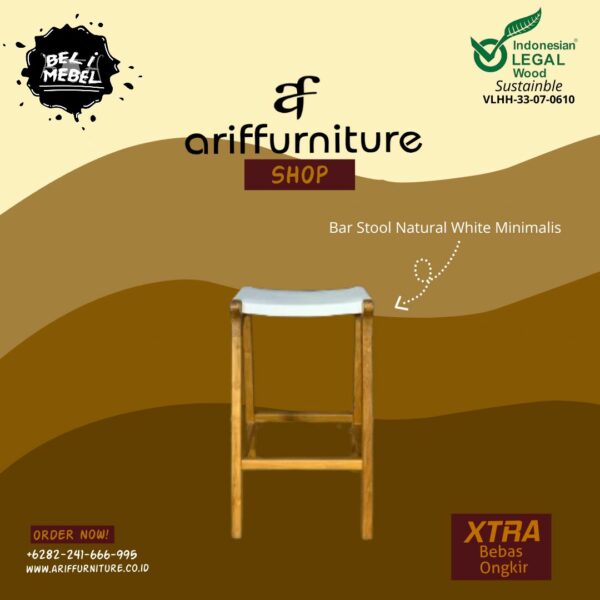 Bar Stool Natural White Minimalis Villas Bali