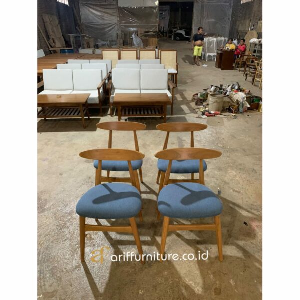 Kursi Makan Kayu Jati Sandaran Modern - Gambar 6