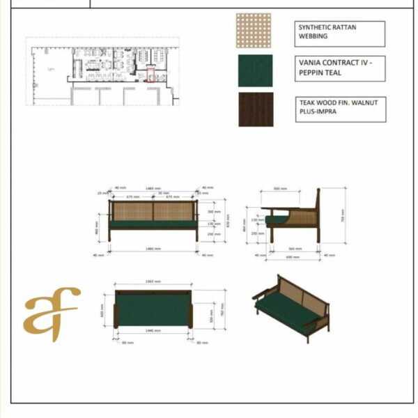 Sofa Bed Minimalis Kayu Kombinasi Rotan Sintetis - Gambar 8