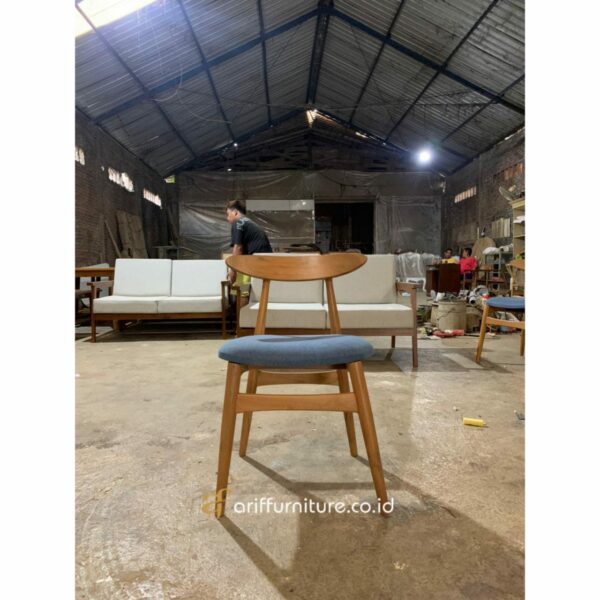 Kursi Makan Kayu Jati Sandaran Modern - Gambar 2