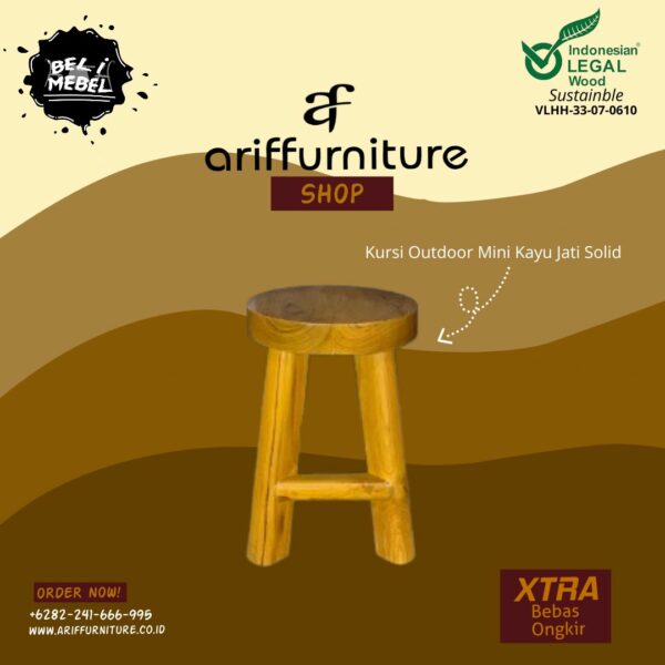 Kursi Outdoor Mini Kayu Jati Solid Villas Bali