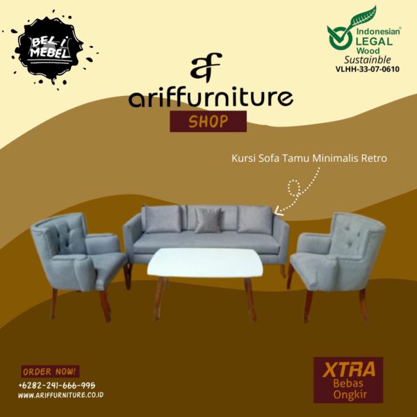 Kursi Sofa Tamu Minimalis Retro Model Eropa