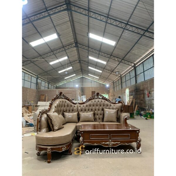 Kursi Sofa Tamu Sudut Mewah Klasik Vintage - Gambar 2
