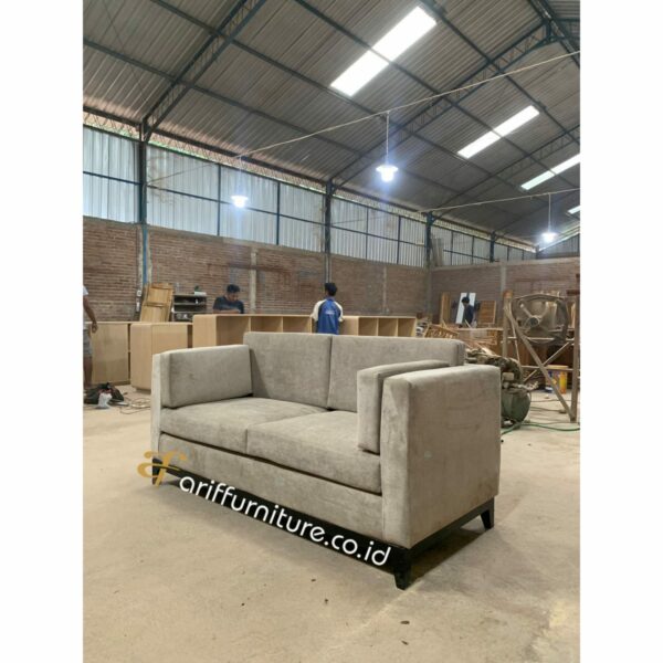 Kursi Tamu Sofa Minimalis 2 Seater Kayu Jati - Gambar 3