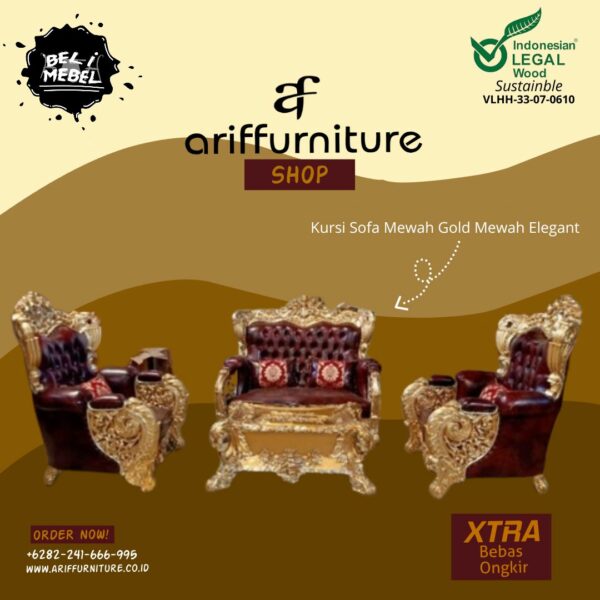 Kursi Sofa Mewah Gold Terbaru Mewah Elegant