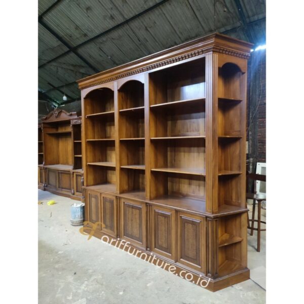 Lemari Kantor Rak Buku Minimalis Kayu Jati - Gambar 4