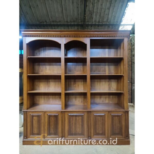 Lemari Kantor Rak Buku Minimalis Kayu Jati - Gambar 2
