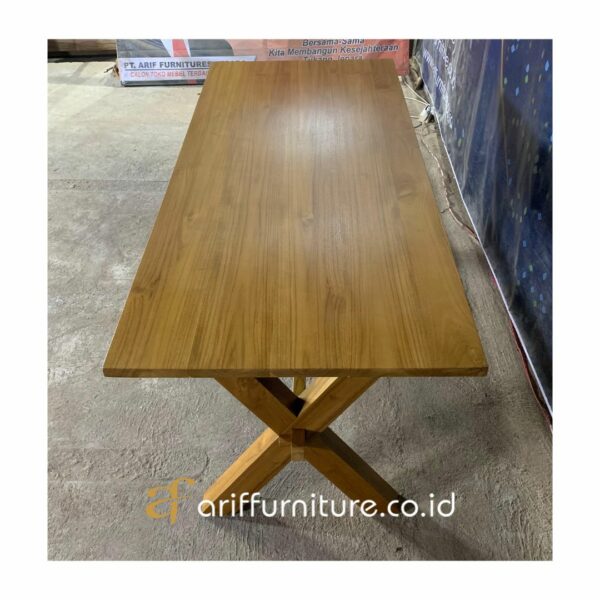 Meja Makan Minimalis Kayu Jati Solid Villas Bali - Gambar 6