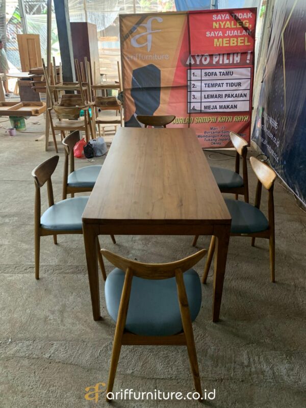 Meja Makan Set Minimalis Kursi Cafe Dudukan Jok - Gambar 5