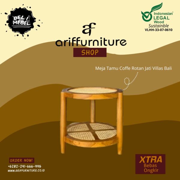 Meja Tamu Coffe Rotan Jati Villas Bali