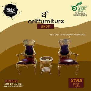 Set Kursi Teras Mewah Klasik Gold