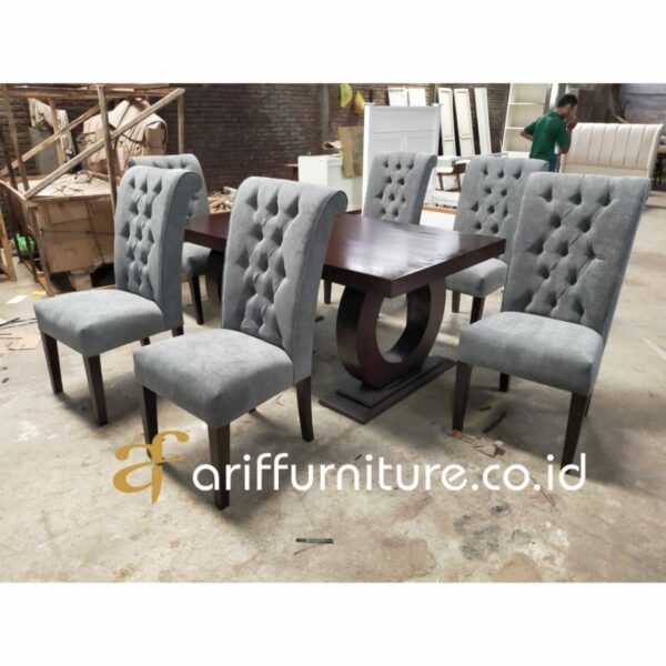 Meja Makan Persegi Minimalis Modern Set Kursi - Gambar 3