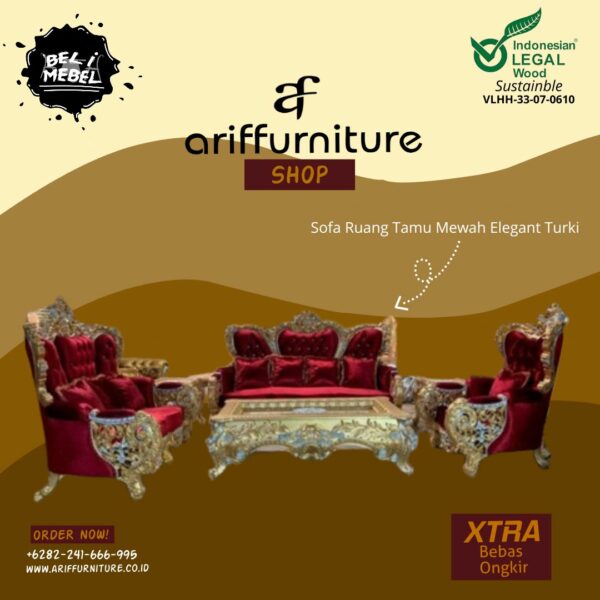 Sofa Ruang Tamu Mewah Elegant Turki