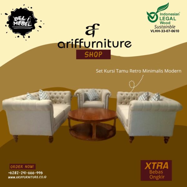 Set Kursi Tamu Retro Minimalis Modern