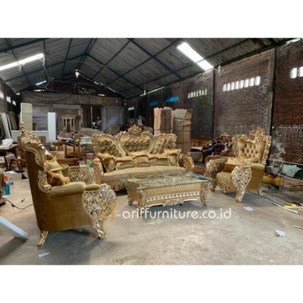 Sofa Ruang Tamu Mewah Klasik Elegant Gold - Gambar 3