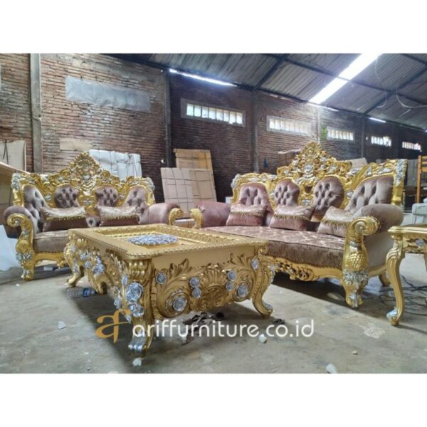 Kursi Sofa Mewah Modern Ruang Tamu Klasik - Gambar 4