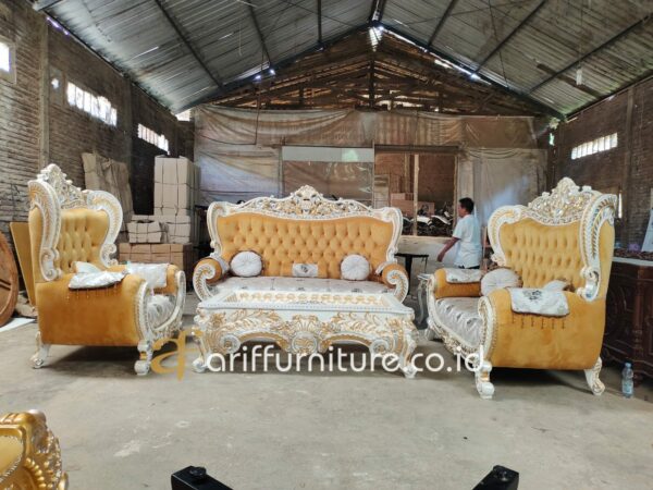 Set Kursi Tamu Sofa Klasik Jati Ukiran Jepara - Gambar 2