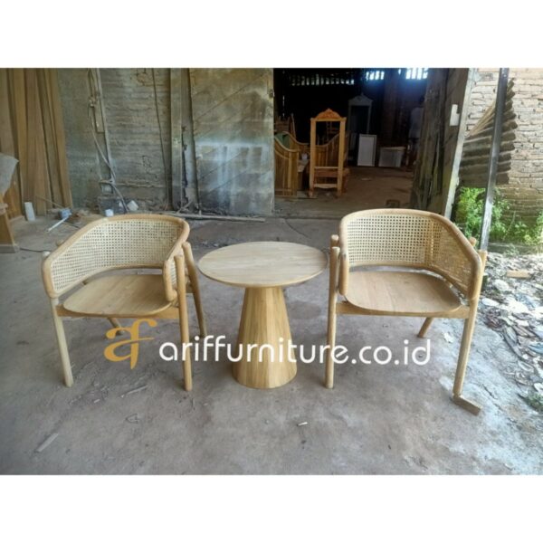 Kursi Teras Model Minimalis Kayu Jati Rotan - Gambar 4