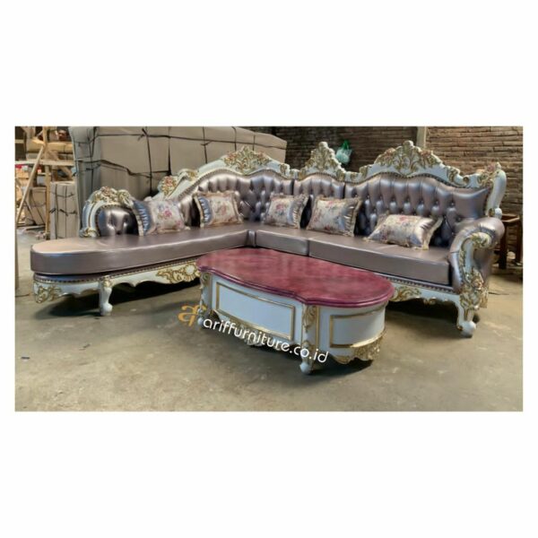 Set Sofa Sudut Model L Kursi Tamu Elegant - Gambar 2