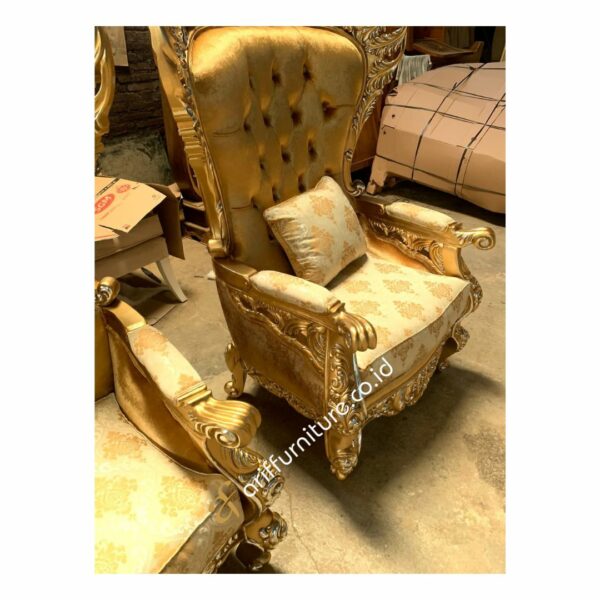 Set Sofa Tamu Mewah Classic Exclusive Gold - Gambar 7
