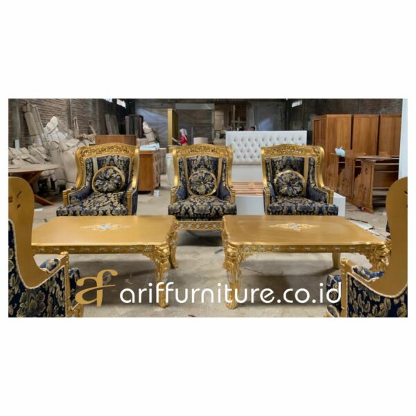 Sofa Tamu Mewah Klasik Gold Elegant Style - Gambar 4