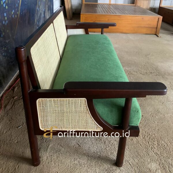 Sofa Bed Minimalis Kayu Kombinasi Rotan Sintetis - Gambar 6