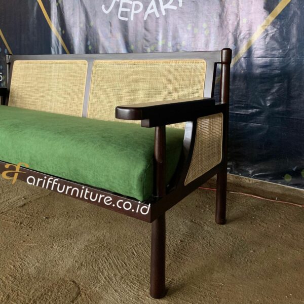 Sofa Bed Minimalis Kayu Kombinasi Rotan Sintetis - Gambar 7