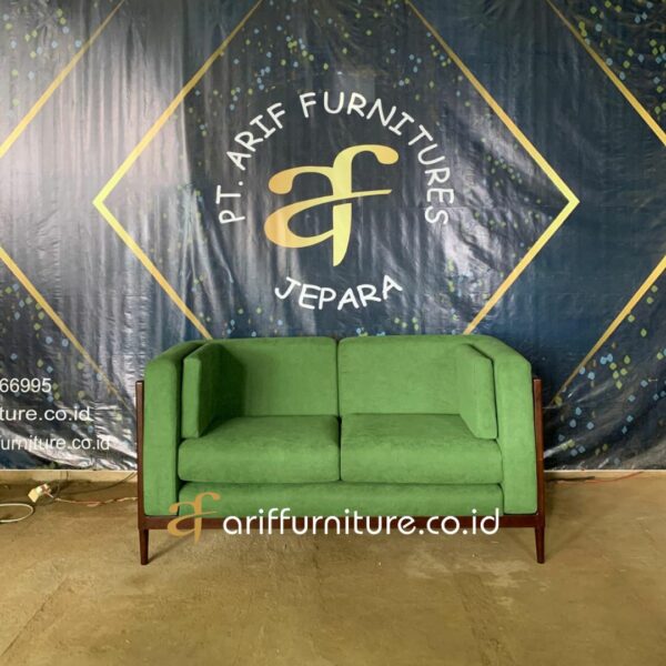 Sofa Retro Modern Hijau Ruang Tamu Minimalis - Gambar 2