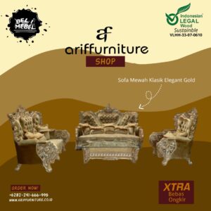 Sofa Ruang Tamu Mewah Klasik Elegant Gold