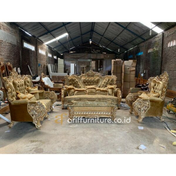 Sofa Ruang Tamu Mewah Klasik Elegant Gold - Gambar 2