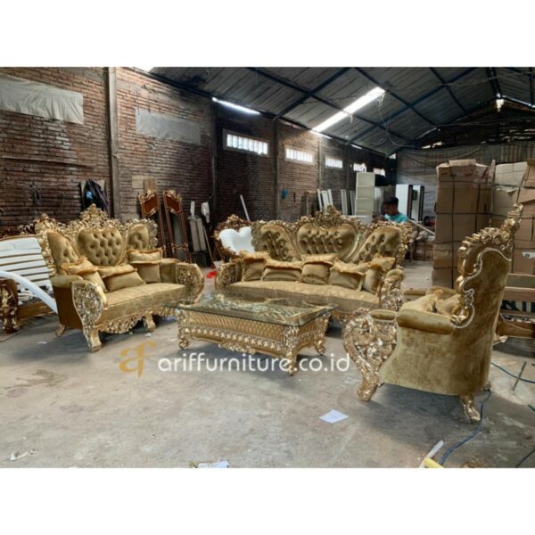 Sofa Ruang Tamu Mewah Klasik Elegant Gold - Gambar 4