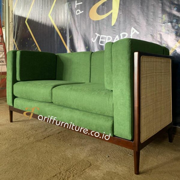 Sofa Retro Modern Hijau Ruang Tamu Minimalis - Gambar 4