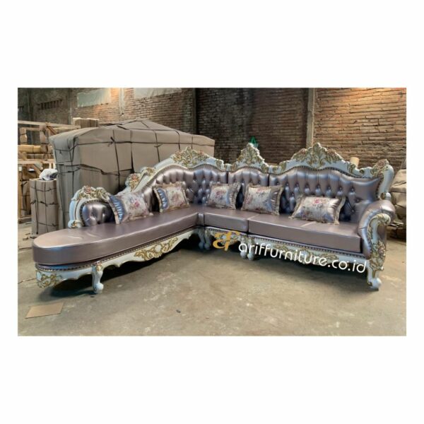 Set Sofa Sudut Model L Kursi Tamu Elegant - Gambar 3