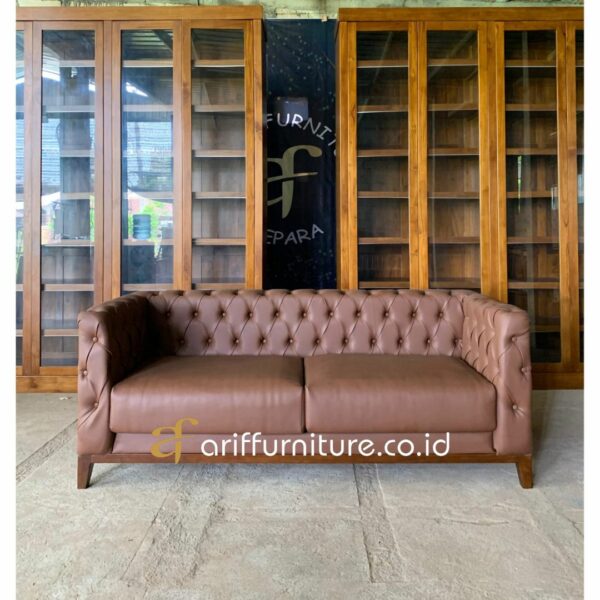 Sofa Tamu Minimalis Chesterfield Luxury Leather - Gambar 2