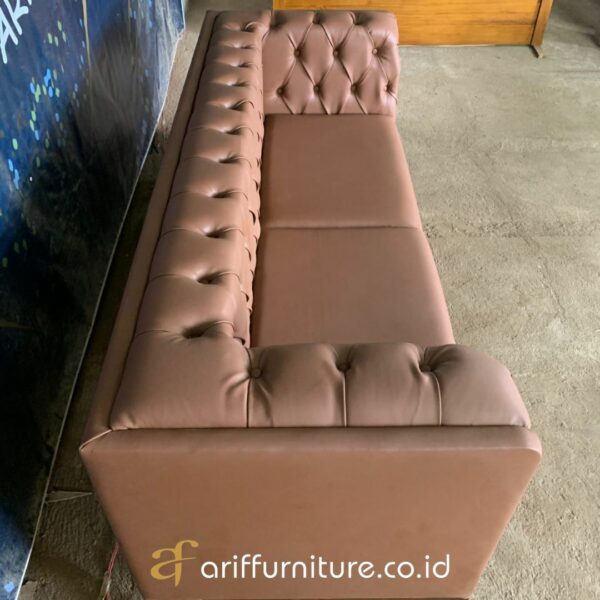 Sofa Tamu Minimalis Chesterfield Luxury Leather - Gambar 5