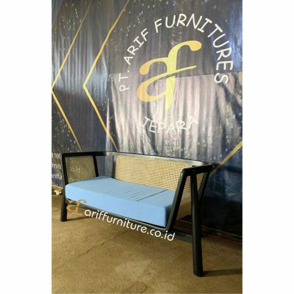 Kursi Sofa Rattan Sintetis Kayu Jati Outdoor - Gambar 4
