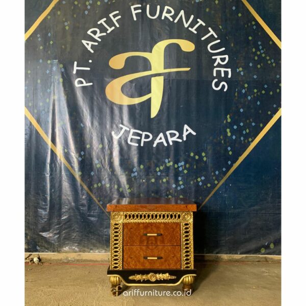 Set Tempat Tidur Mewah Veneer Jati - Gambar 7