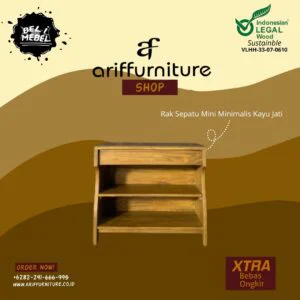 Rak Sepatu Mini Minimalis Kayu Jati