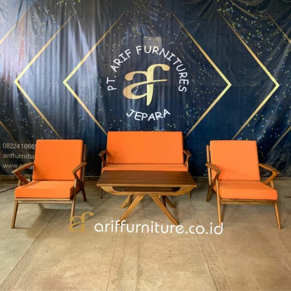 Set Kursi Tamu Minimalis Retro Jati Terbaru - Gambar 2