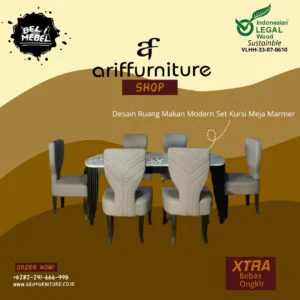 Desain Ruang Makan Modern Set Kursi Meja Marmer