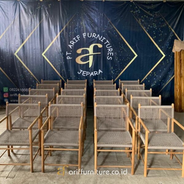 Kursi Cafe Resto Minimalis Kayu Jati Outdoor - Gambar 6