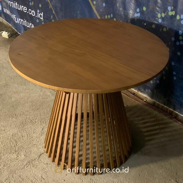 Meja Cafe Industrial Kayu Jati Minimalis Modern - Gambar 4
